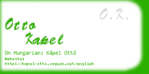 otto kapel business card